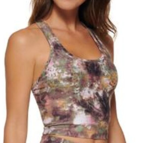 Calvin Klein Printed Racerback Cropped Tank Top Size Large - Picture 1 of 9